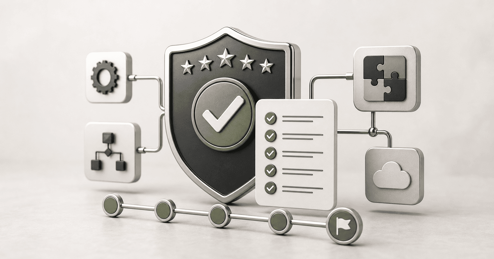 AI automation agency evaluation dashboard with workflow diagrams