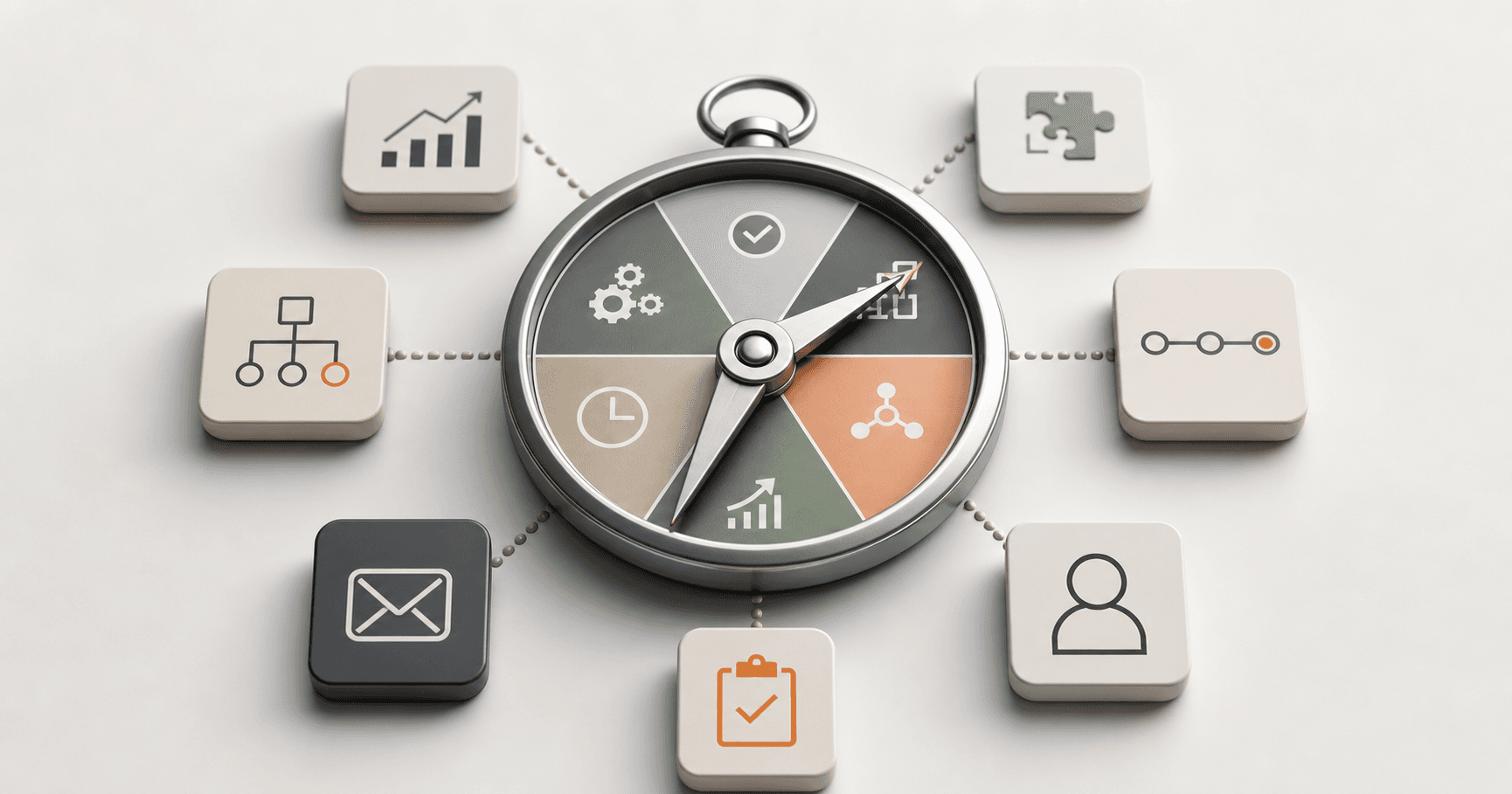 Business automation service dashboard comparing workflows and outcomes