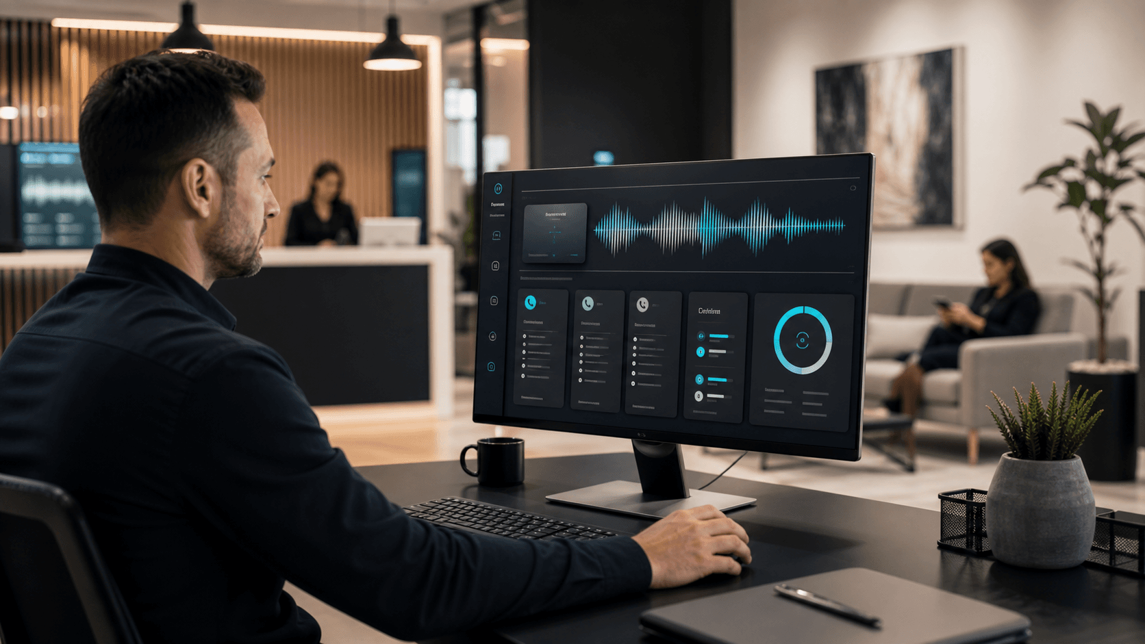 AI voice assistant dashboard showing live call handling and booking interface for Sydney businesses