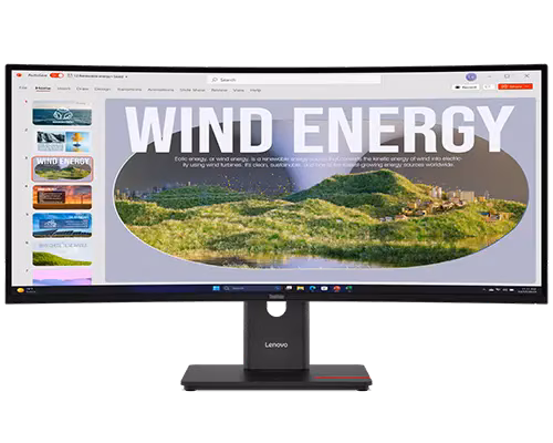 Lenovo T34WD-40 34-inch ultrawide monitor – front view