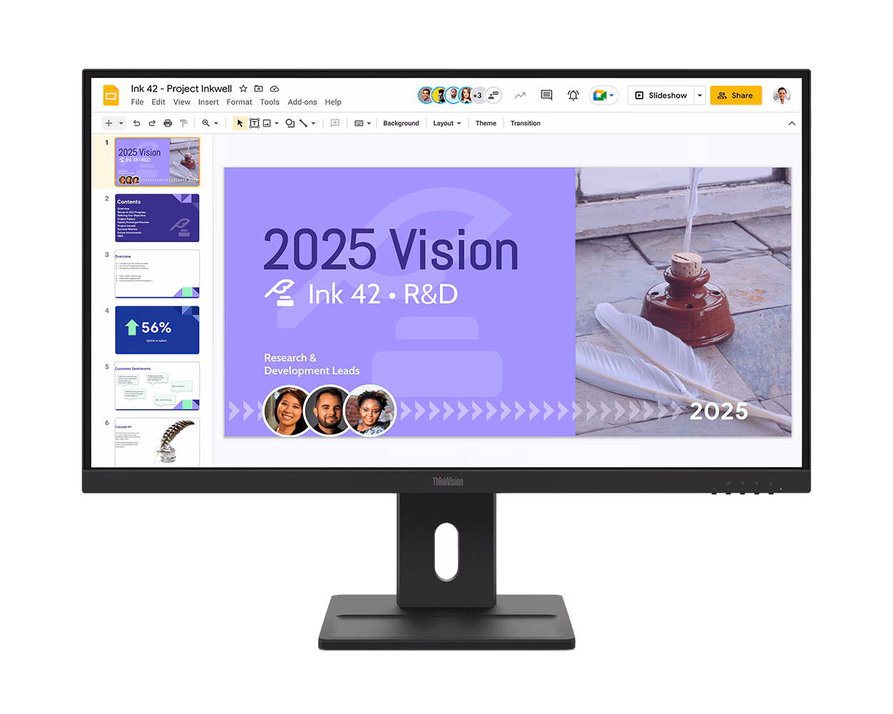 Lenovo E27Q-40 27-inch QHD monitor – front view