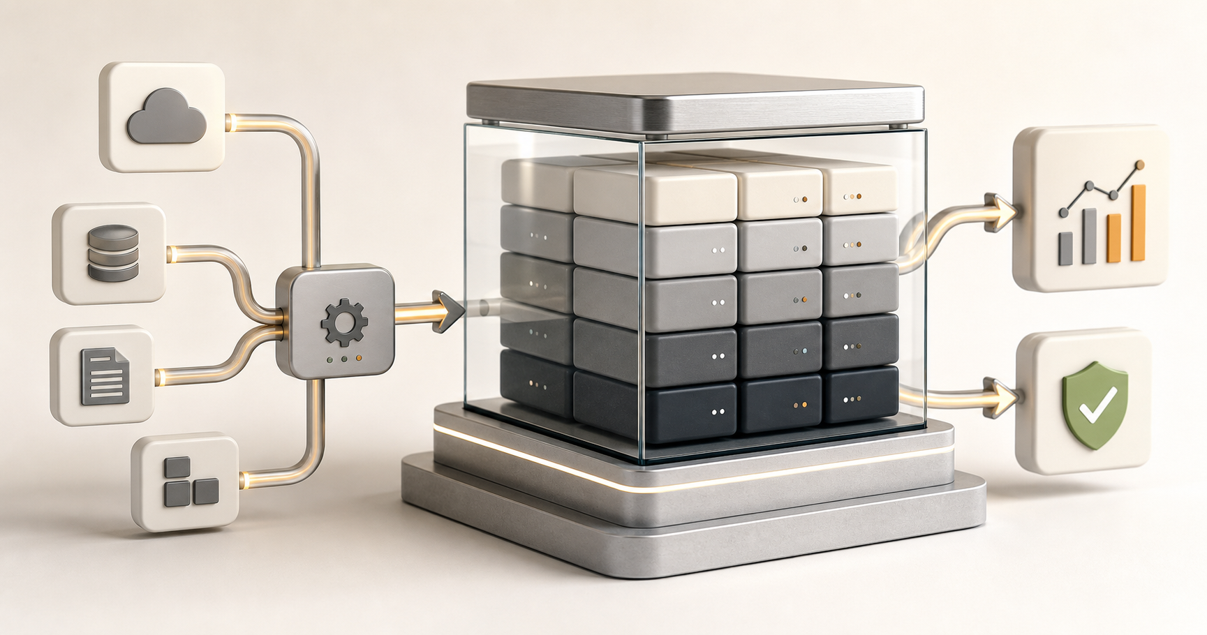 Data warehouse analytics dashboard with structured business intelligence layers